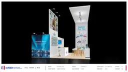 20x20 Peninsula booth design by Exhibit-Rentals